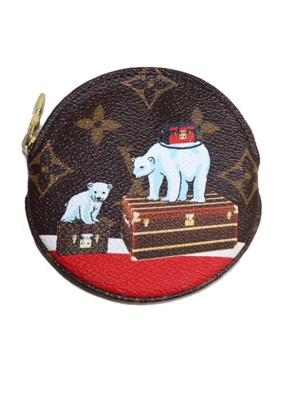 Louis Vuitton Porte Monnaie Rond Christmas Limited Coin Purse Monogram